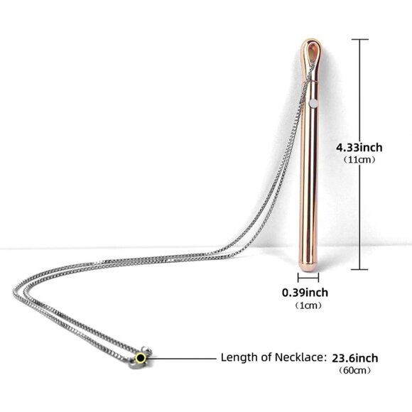 🆕Women Rose Gold Long Pendant Necklace Trendy 23.6 in Stainless Steel Jewelry - Picture 2 of 7